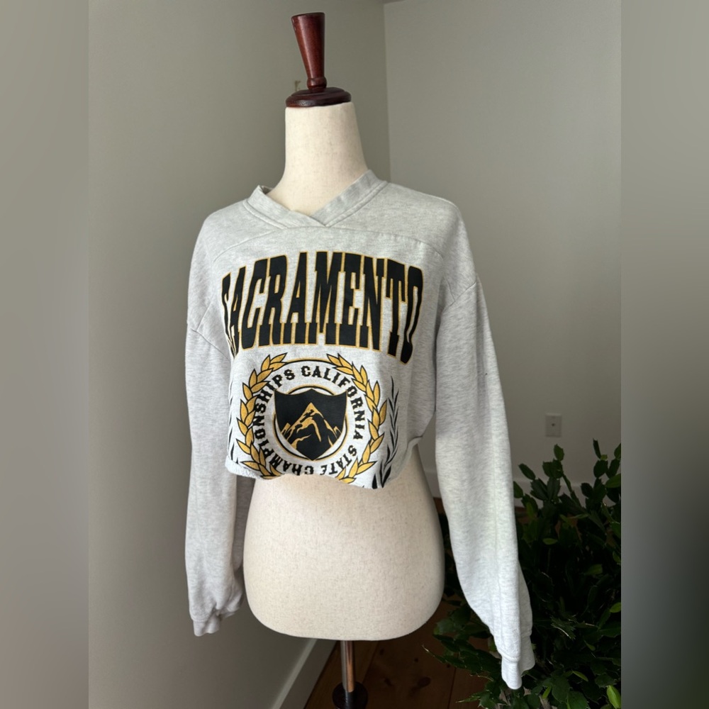 Sacramento Cropped V-neck Sweatshirt